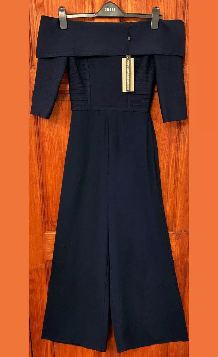 navy bardot jumpsuit